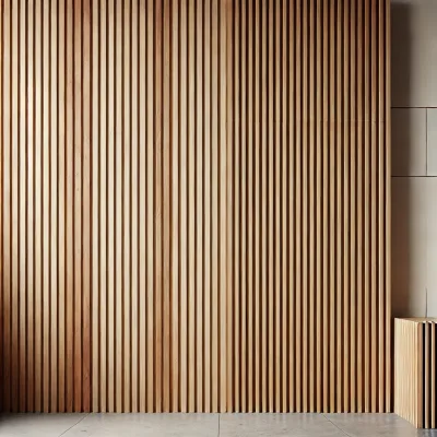 DALL·E 2024-10-01 17.42.43 – A wall with wooden vertical slat panels, showcasing the natural texture and grain of the wood. The panels are evenly spaced, sleek, and minimalist, gi DALL·E 2024-10-01 17.42.43 - A wall with wooden vertical slat panels, showcasing the natural texture and grain of the wood. The panels are evenly spaced, sleek, and minimalist, gi